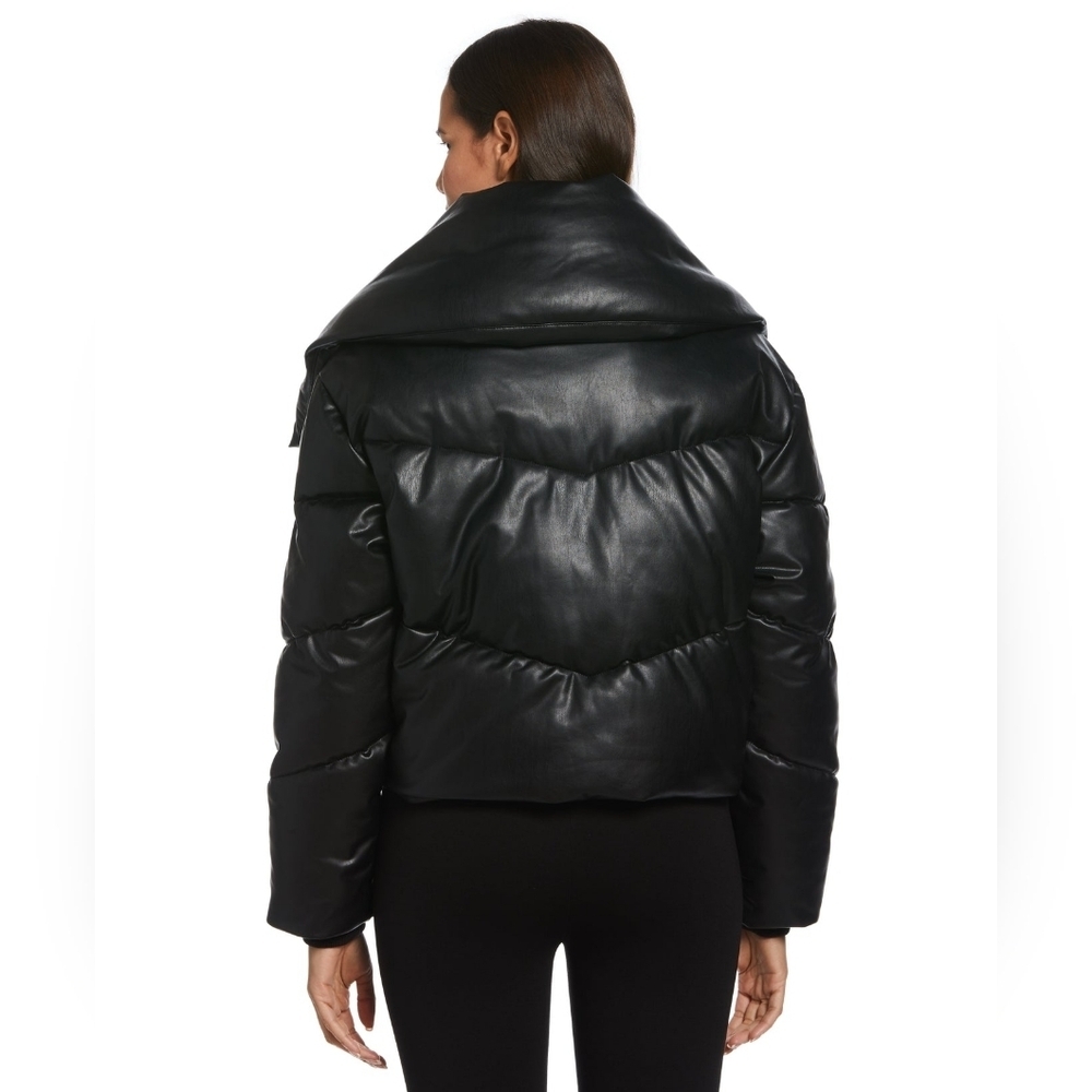 Ella Rafaella The Drop Womans Priscilla Vegan Leather Puffer Jacket - Picture 3 of 3